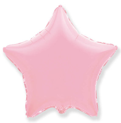 Воздушный шар, фольгированная звезда розовая, 18″/46 см